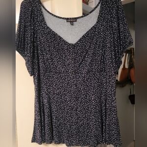 Lane Bryant Women's Black Floral Top 18/20